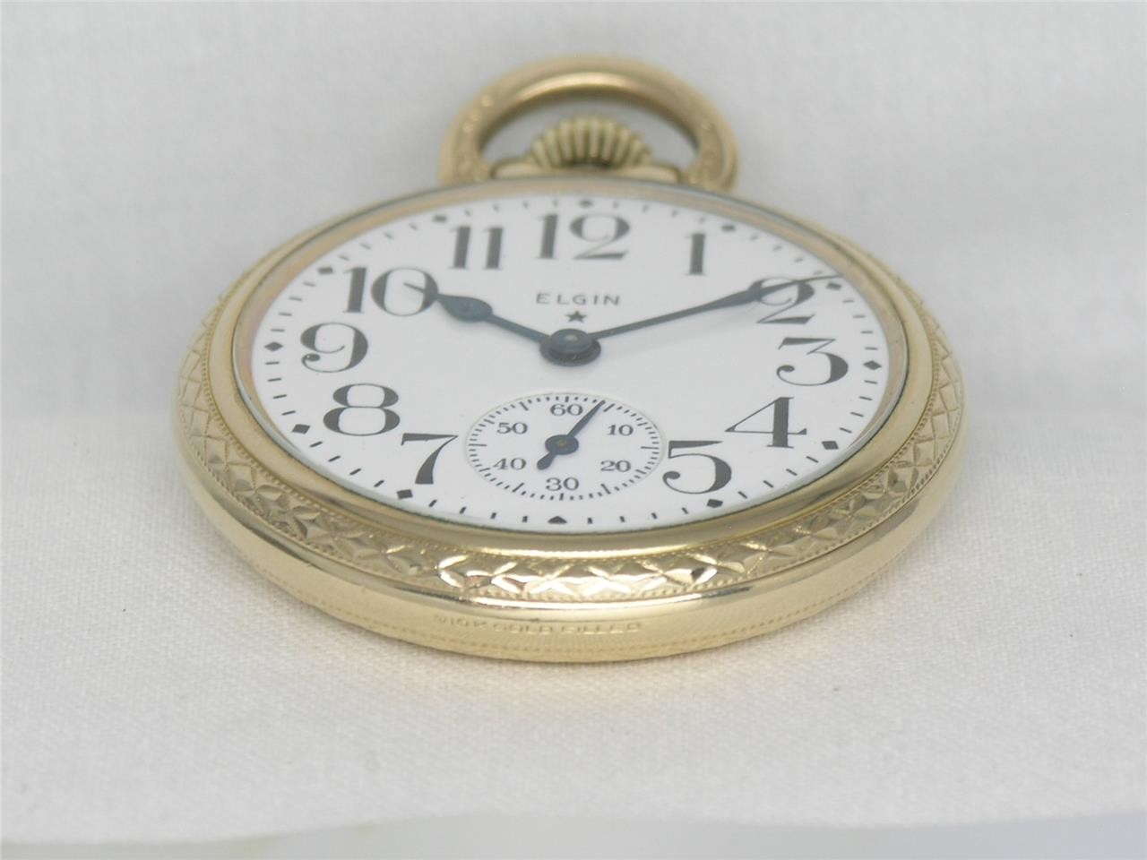 16S ELGIN 3151A MODEL 17 JEWEL GOLD FILL RAILROAD POCKETWATCH W/ BOX, SIGNED 3X!