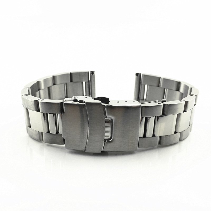 18-28mm Brushed Middle Polished Stainless Steel Watch Band Strap Metal Bracelet