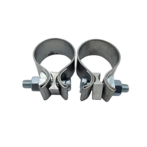 1 Pair 2pcs SHLPDFM 2″ Stainless Steel T409 Narrow Band Exhaust Clamp Lap