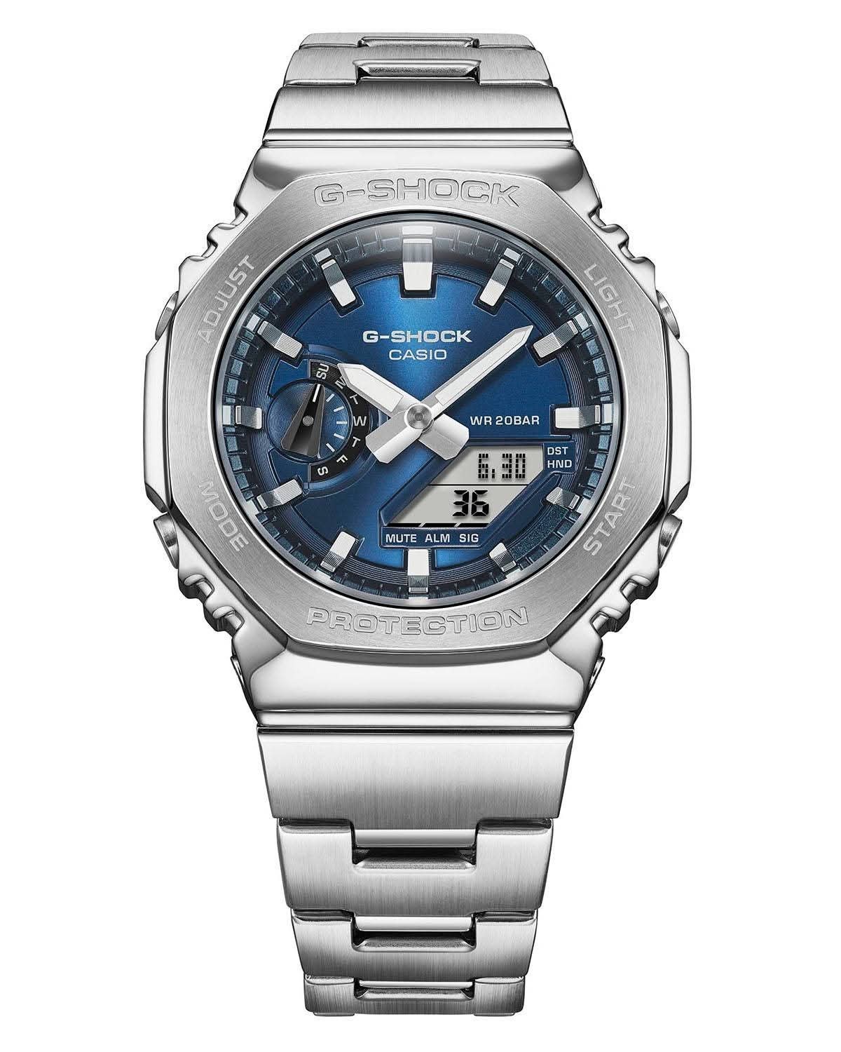 Casio G-Shock GM-2110D-2B Analog Digital Stainless Steel 200M Watch