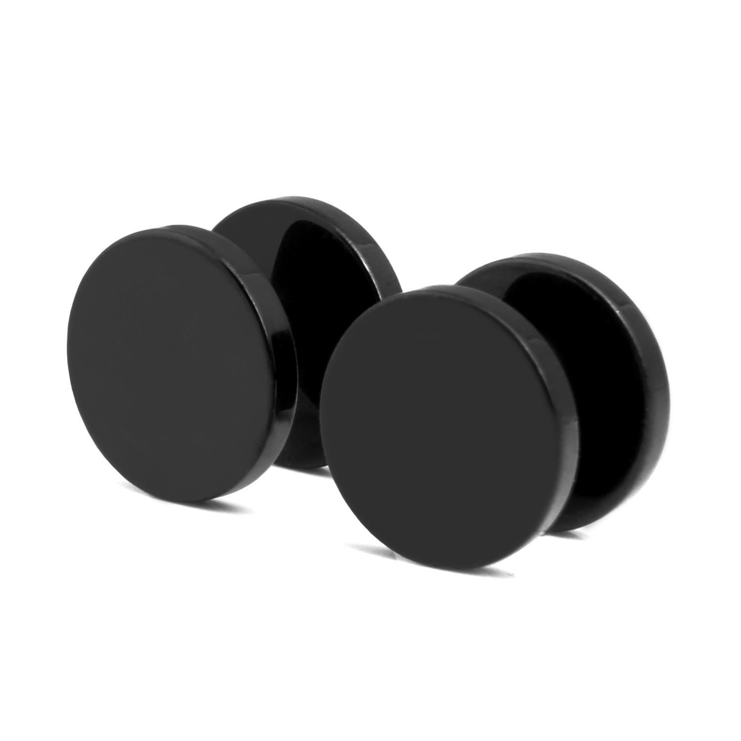 1 Pair Earrings Dot Studs Stainless Steel Circle Disc Ear Piercing Set Men Women