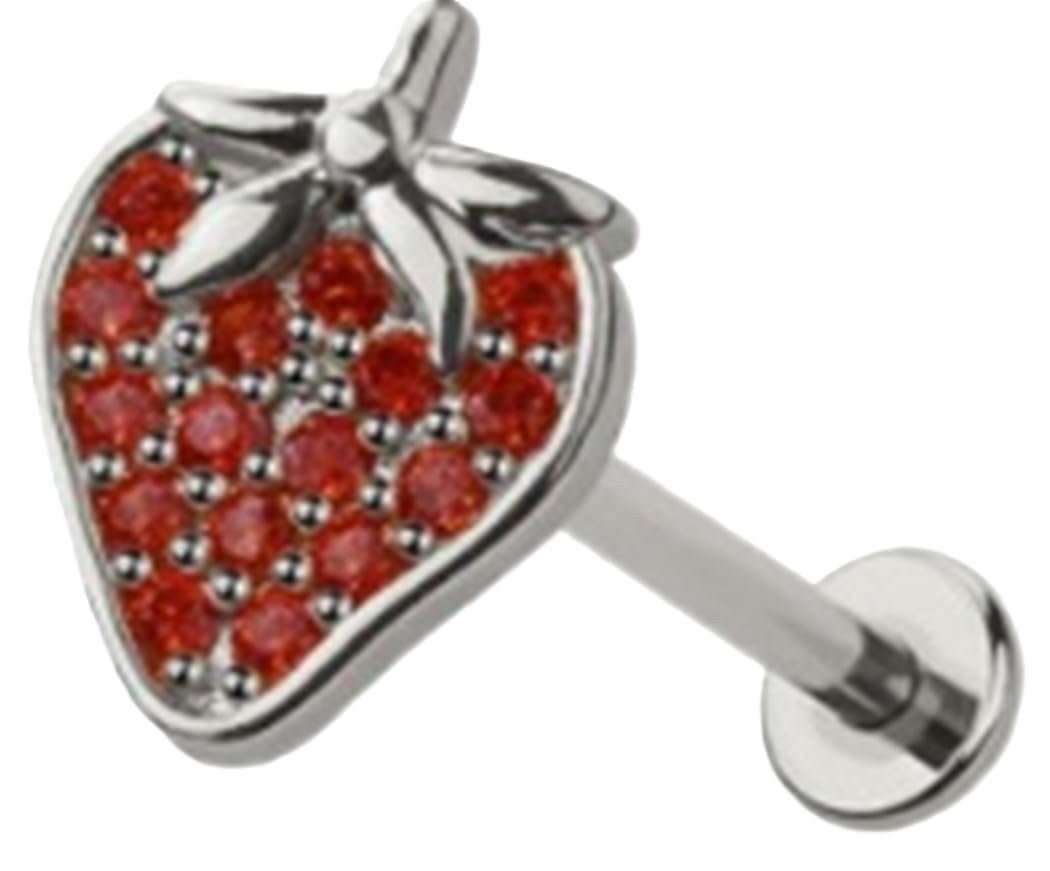 Body Accentz Surgical Steel Labret Stud, 18G Heart CZ Threadless Push-In Top,…