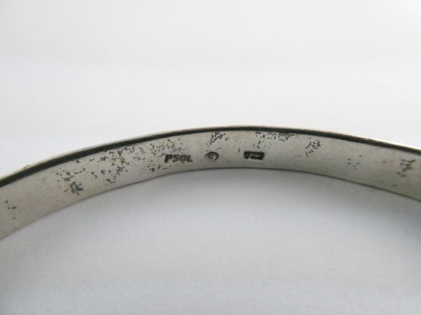 PSCL Peter Stone Sterling Silver Waves Design Bangle Bracelet 925 15.1g 8 Inches