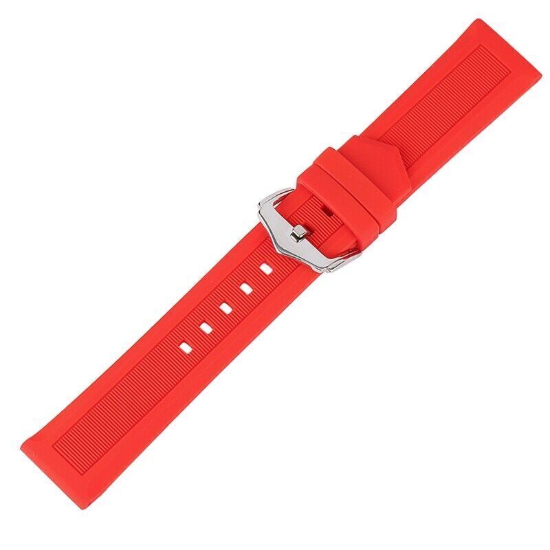 16/18/20/22/24/26/28mm Rubber Band Silicone Waterproof Watch Strap Replacement