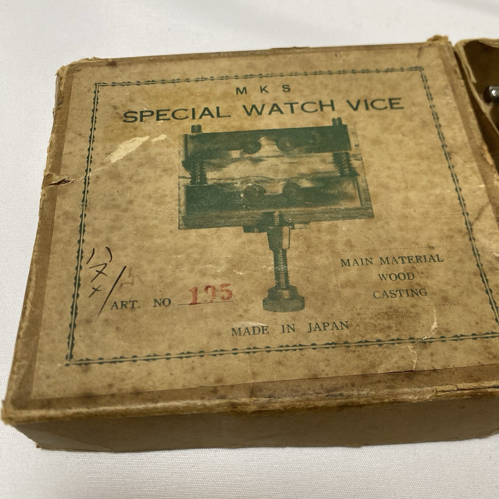 Vintage MKS Special Watch Vice Art No.195 Watchmaker Case Holder Japan Box