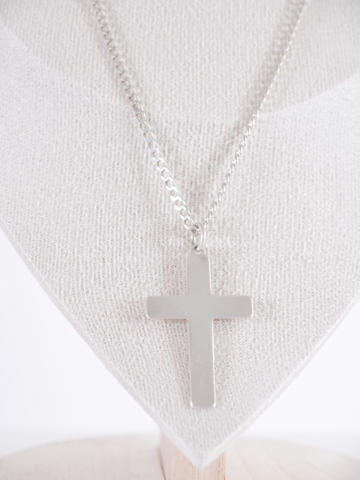 Sterling Silver 925 Cross Pendant Necklace 51cm 11.76g Large Plain Christian