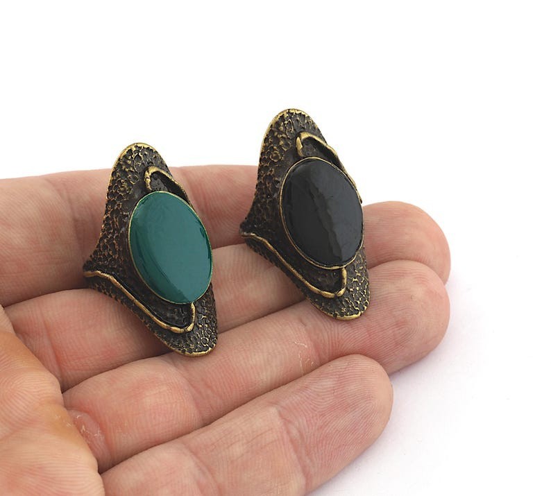 Modern art ring ,Abstract art ring, Adjustable ,Antique Bronze plated Brass 5678