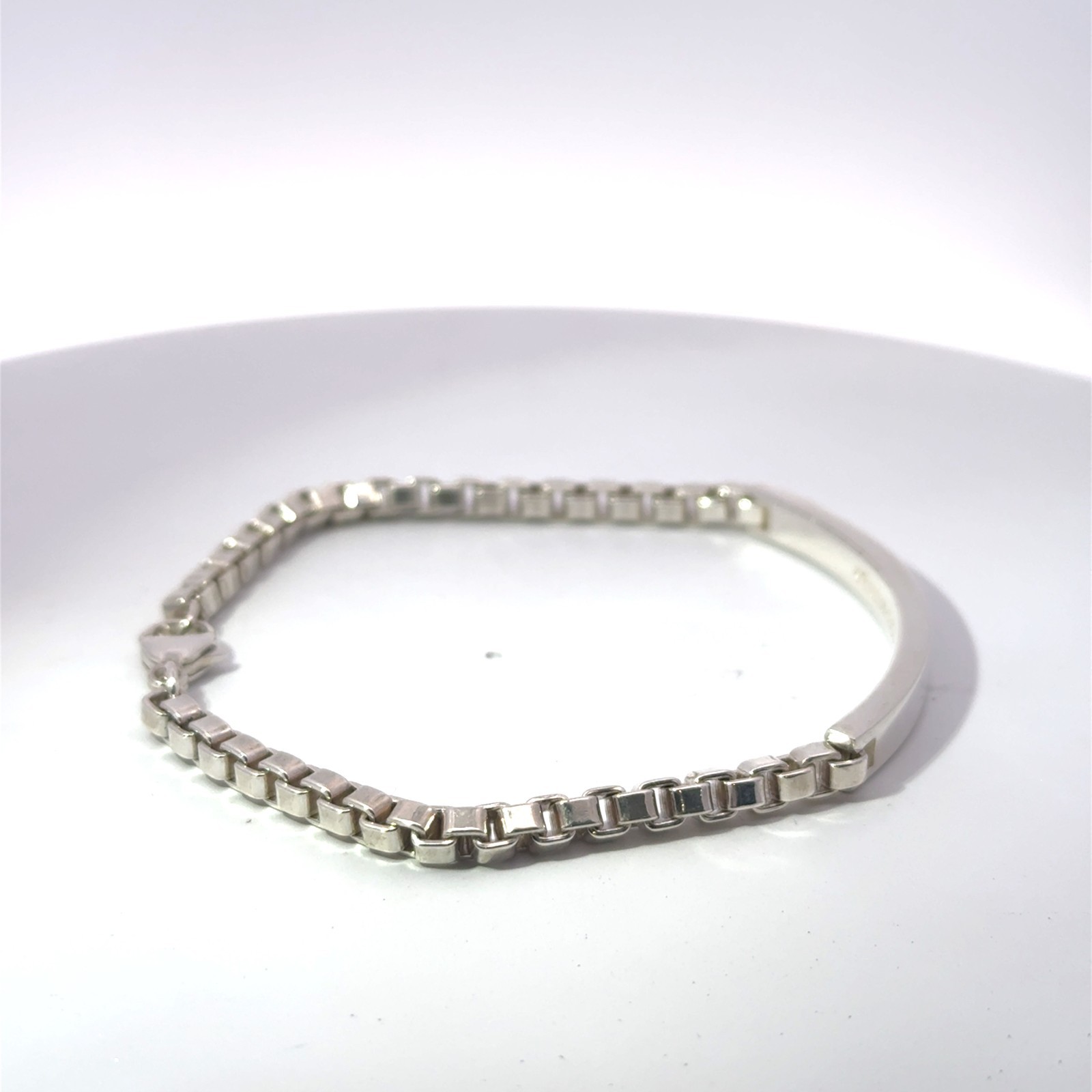 Tiffany & Co. 925 Sterling Silver Venetian Link ID Bracelet 8″