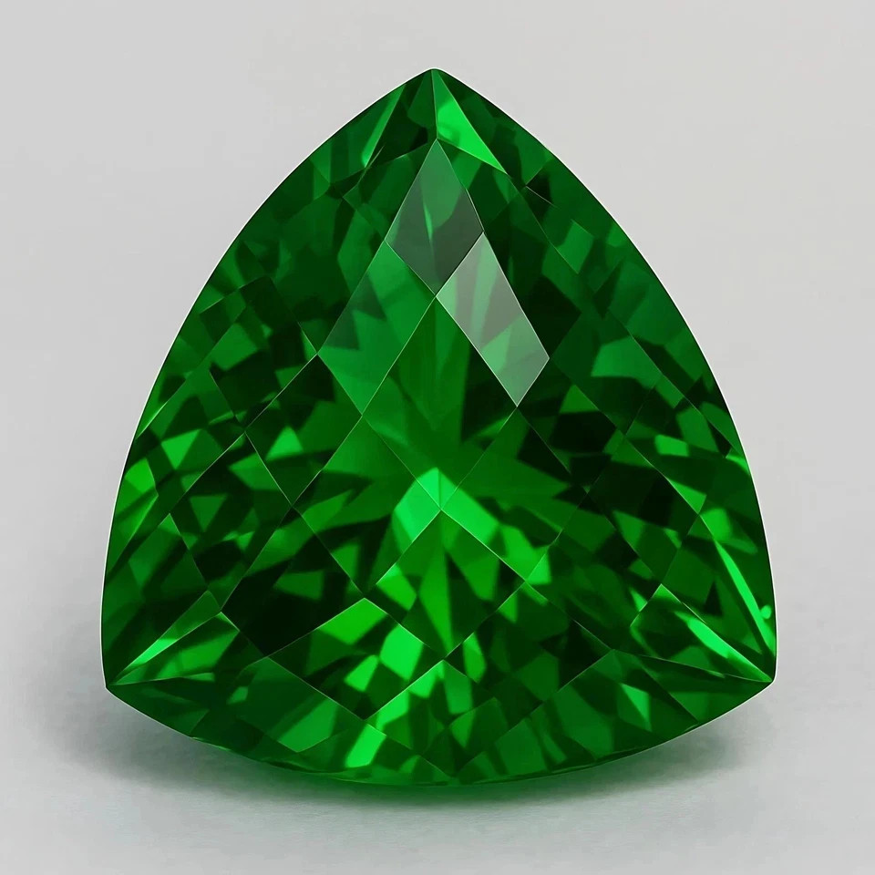 9.40 Ct Natural Colombian Green Emerald Trillion Certified Loose Gemstone
