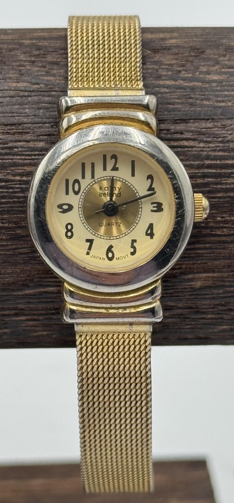 Kathy Ireland Watch Womens Gold Silver Tone Mesh Quartz Japan Movt K1825 V377