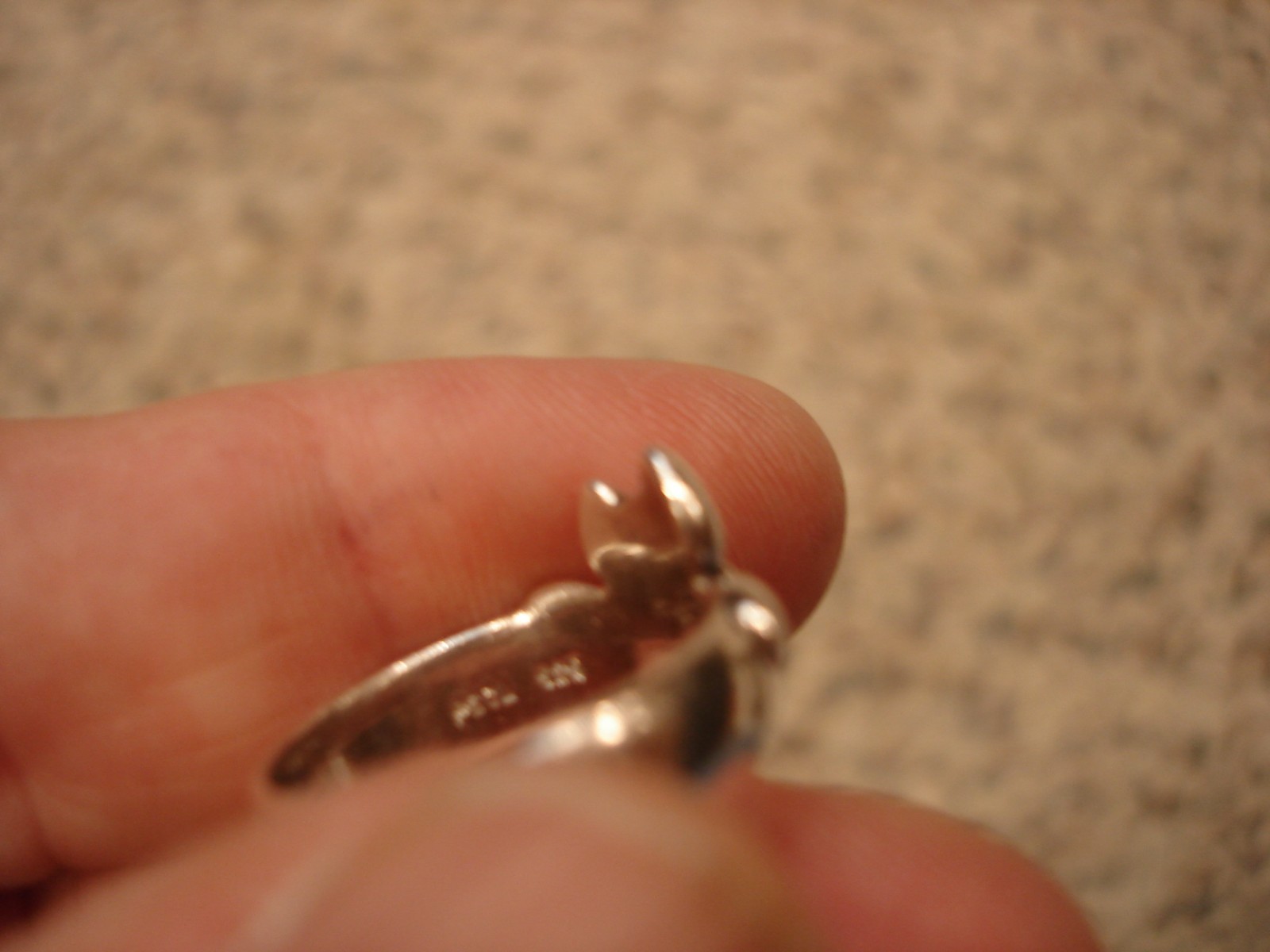 Vintage Peeking Kitty Cat Ring PSCL 925 Sterling Peter Stone