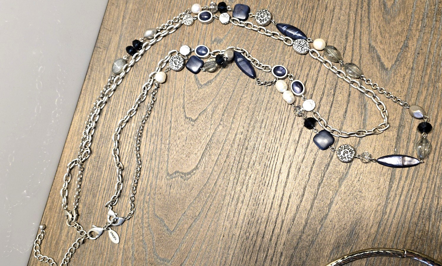 3 piece All Chico’s Necklaces Silver & Gold Tone 2 Long 1 Bar Style Choker