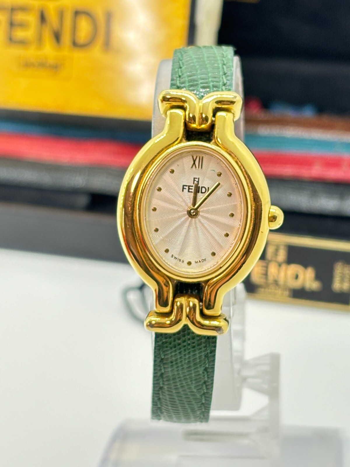 [Near MINT] Fendi 640L Chameleon Change 5 Color Belts Watch Quarts w/Case