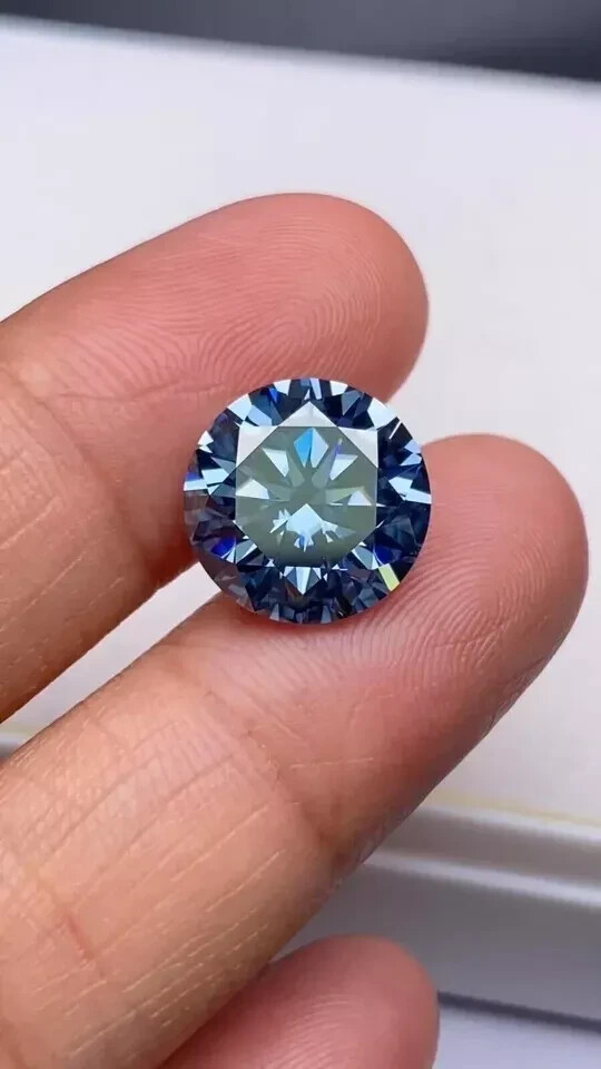 1 Ct Natural Royal Blue Diamond Round Cut VVS1 D Grade Certified Ring Size U50