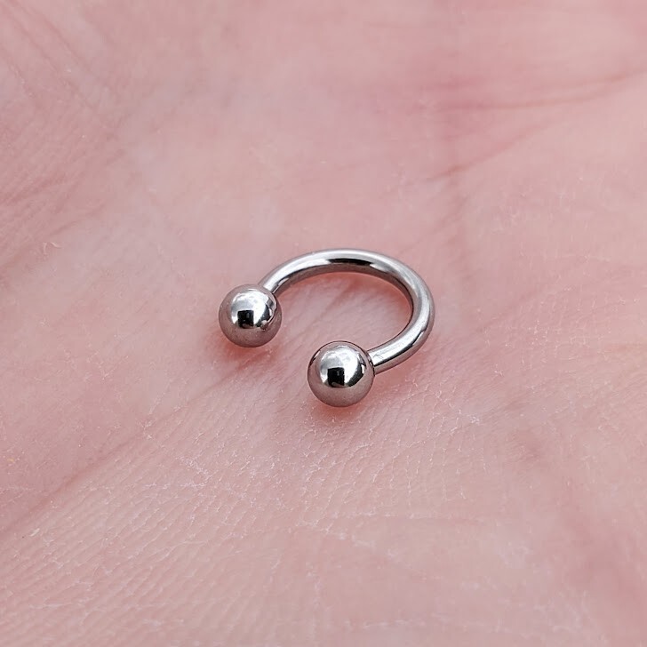 2 – 16g 6mm Septum Ring Circular Barbell Horseshoe Surgical Steel Tiny Small USA