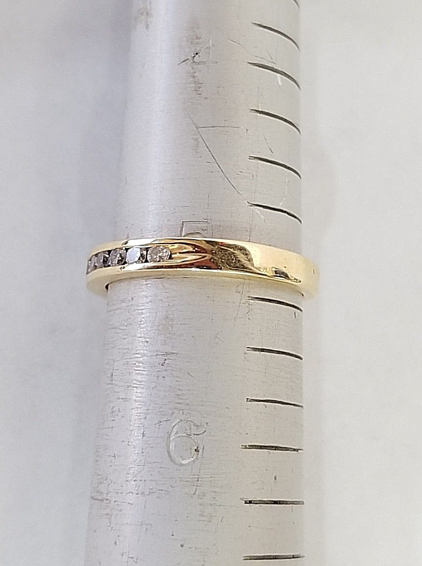 14K YELLOW GOLD 1/4 CARAT CHANNEL SET DIAMOND BAND / RING