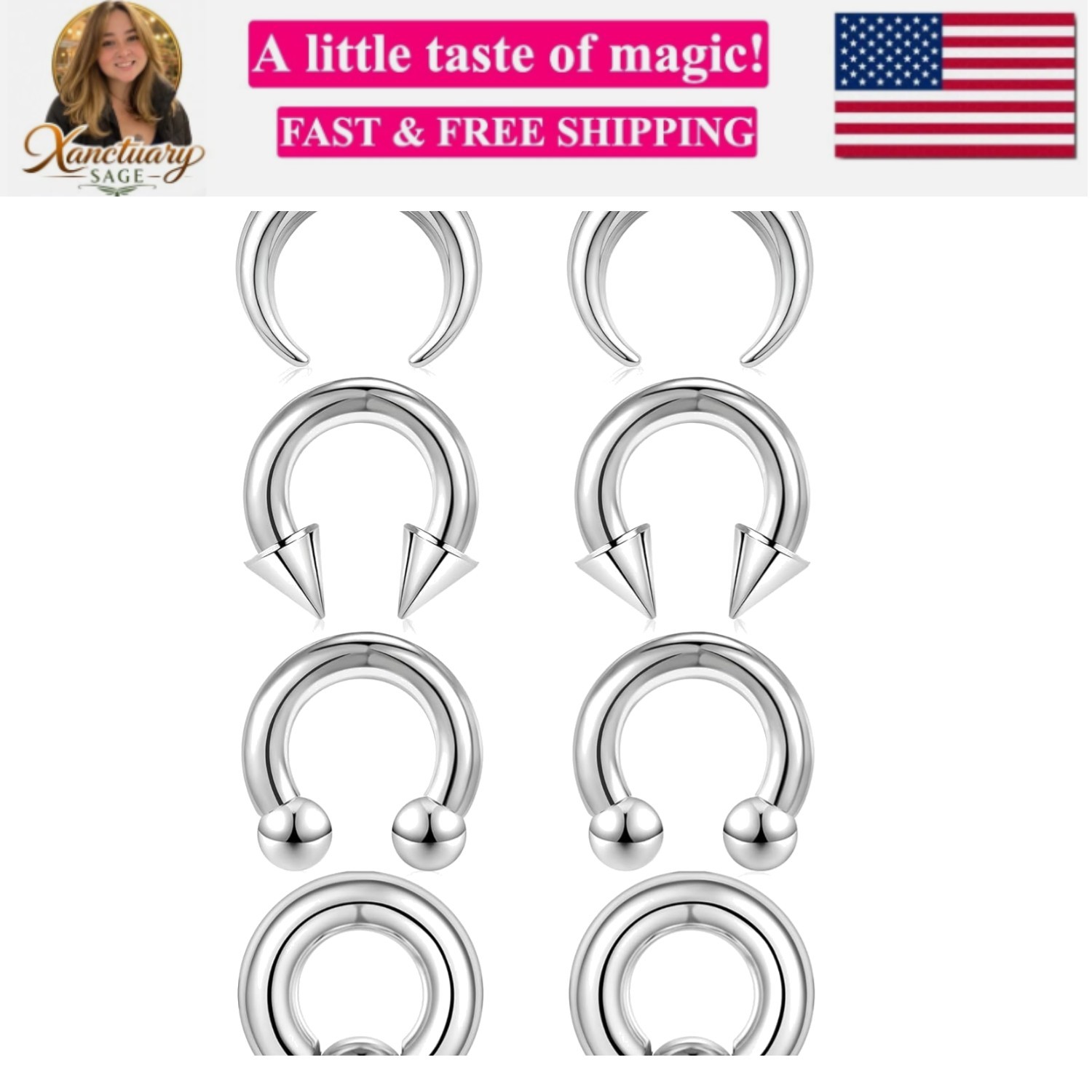8Pcs Septum Rings 2G 4G 6G 8G 10G 12G 14G 16G Stianless Steel Septum Jewelry …