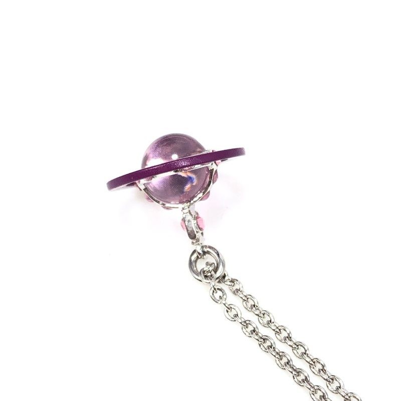Vivienne Westwood Petite Orb Pendant Necklace Silver Pink