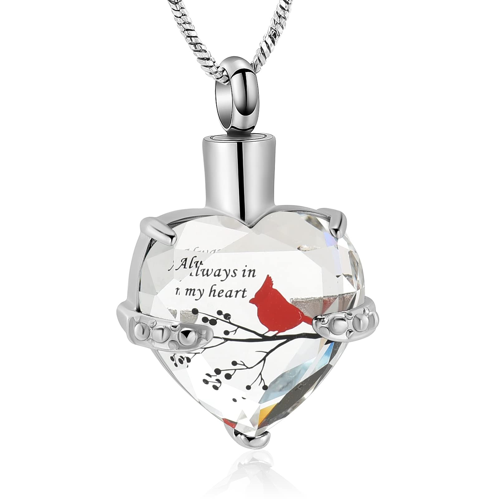 Cremation Jewelry Red Cardinal Urn Necklace for Ashes for Women Always in My …