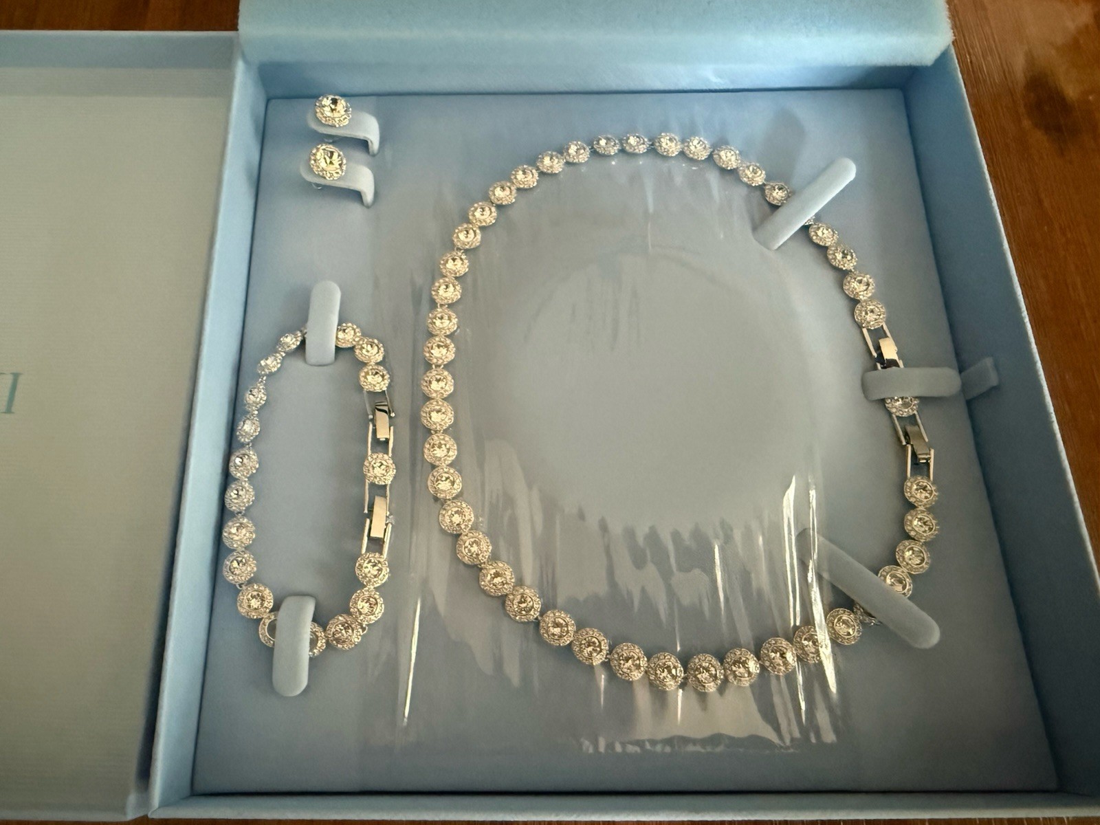 SWAROVSKI Una Angelic Rhodium Plated Necklace, Earring, & Bracelet Set (5367853)