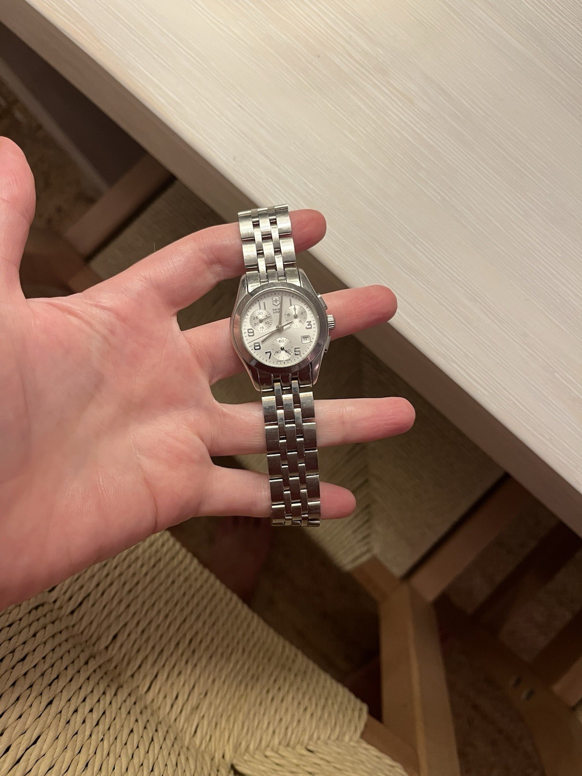 Victorinox Swiss Army Women’s Chronograph Date Quartz SS Bracelet White Dial