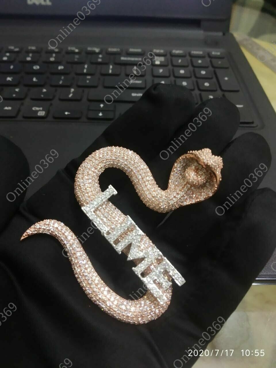 2.25ct Round Cubic Zirconia Mens Custom Name Logo Cobra Pendant Free Stud Silver