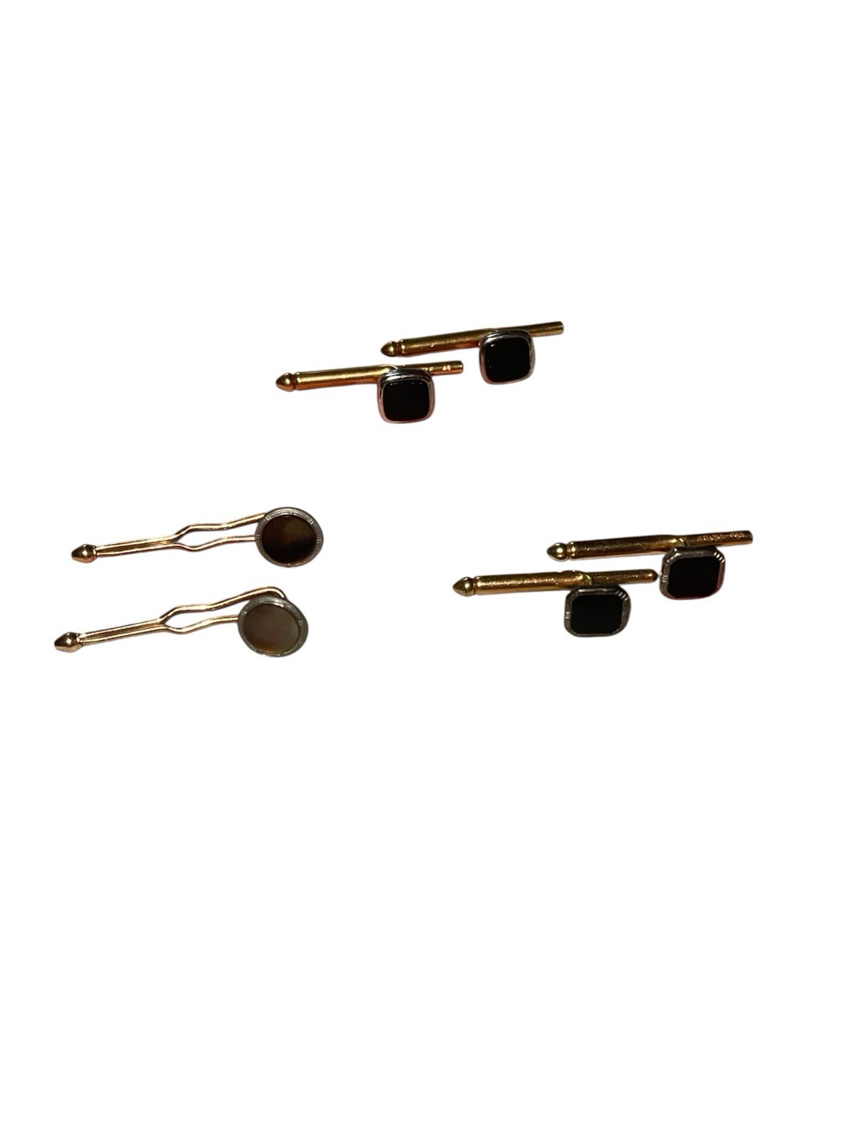 Mid 20th Century Krementz 12K GF Studs & Dolan Bullock 12K GF Cufflinks Set 3.