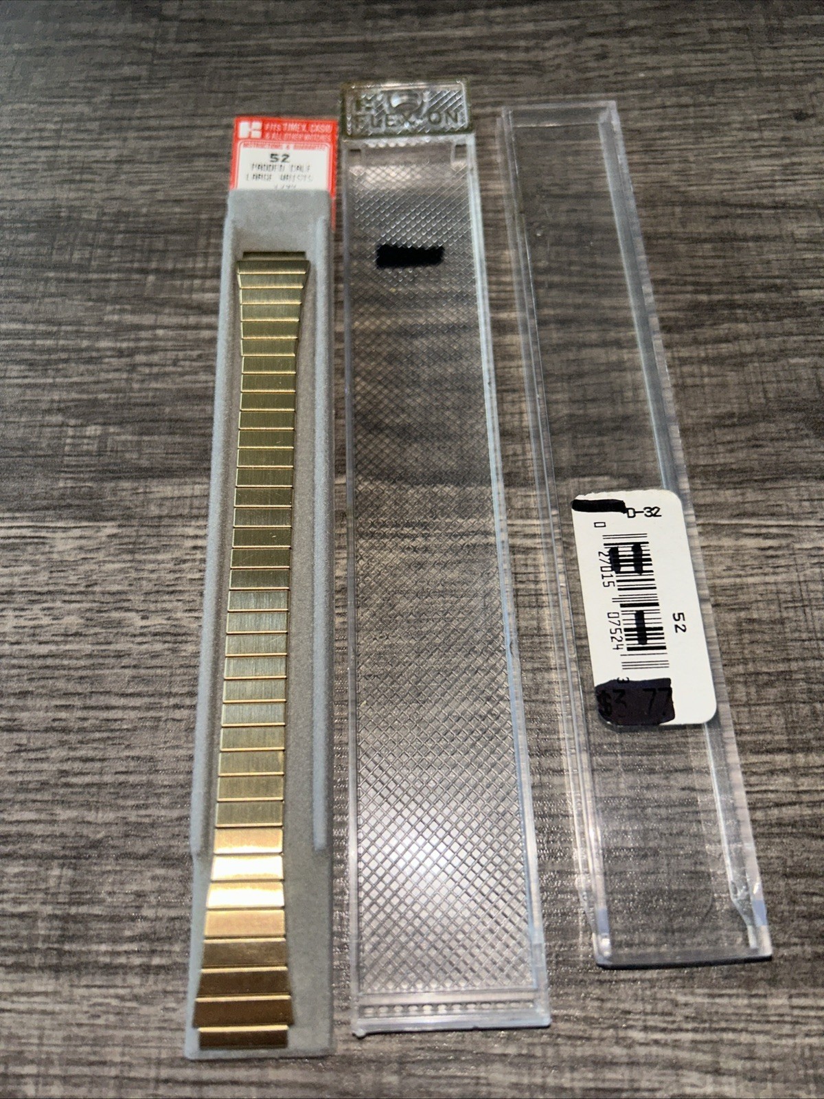 FLEX-ON Vtg.Gold Tone Adjustable Watch Band NOS Fits Timex,Casio & Other 10.5mm