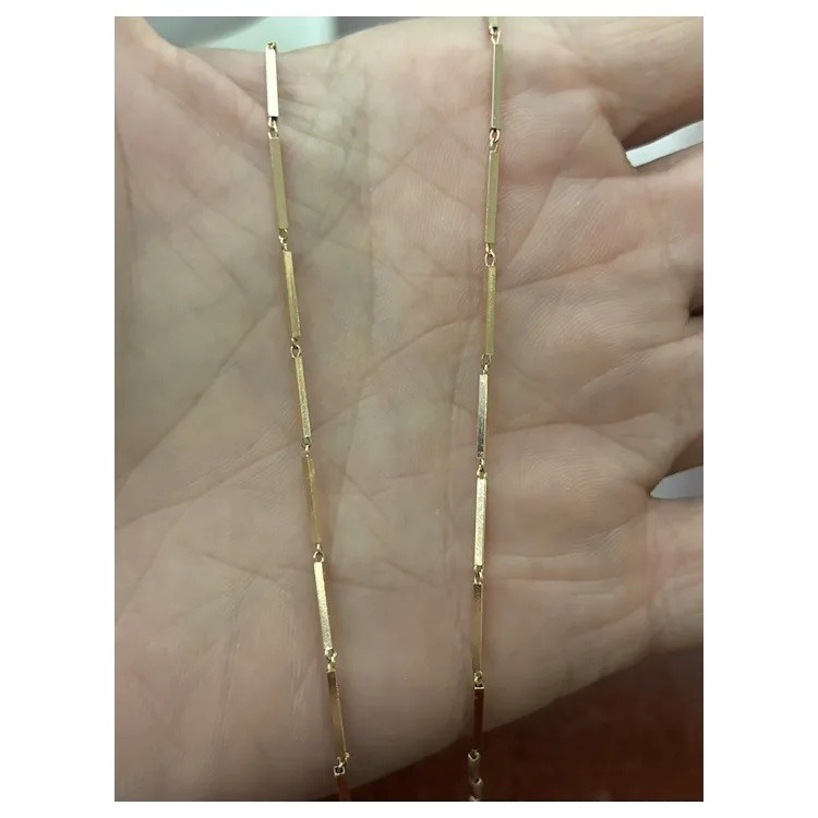 14K Rose Gold Russian Barrel Link Necklace