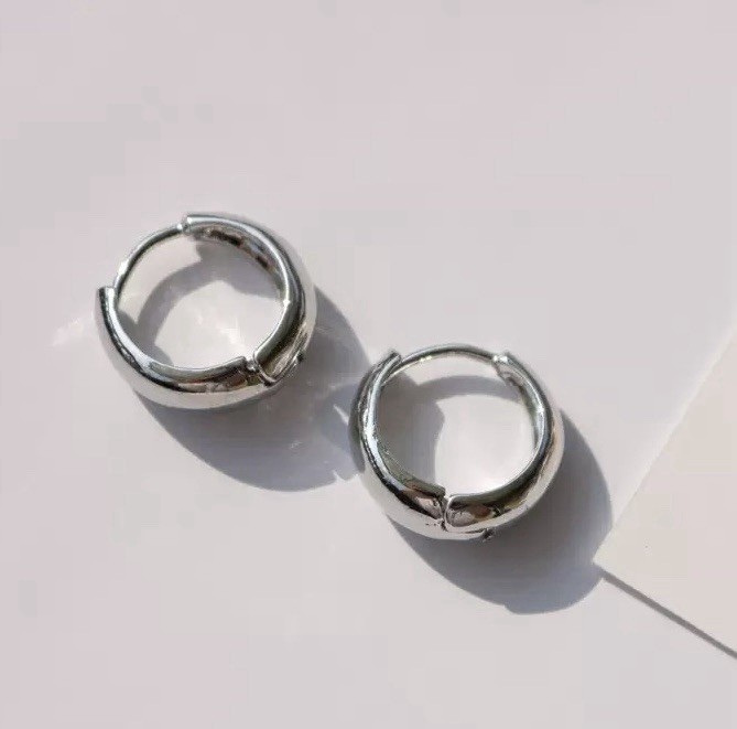 11mm 18K Gold Plated Chunky Huggie Hoop Earrings Small Thick Hoop Earrings 151