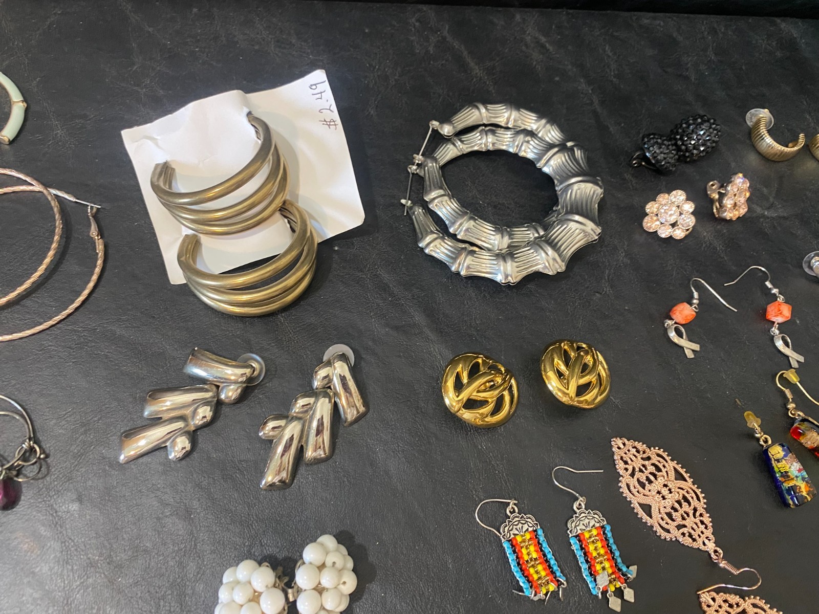 huge lot 103+ pairs earrings earring collection dangle stud hoop clip estate +