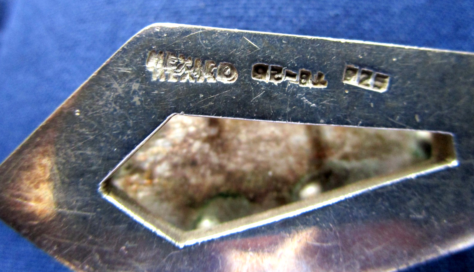 VTG Mexico Sterling 925 Onyx Pendant 42 gms Pentagon Open Raised Pillars 2 Layer