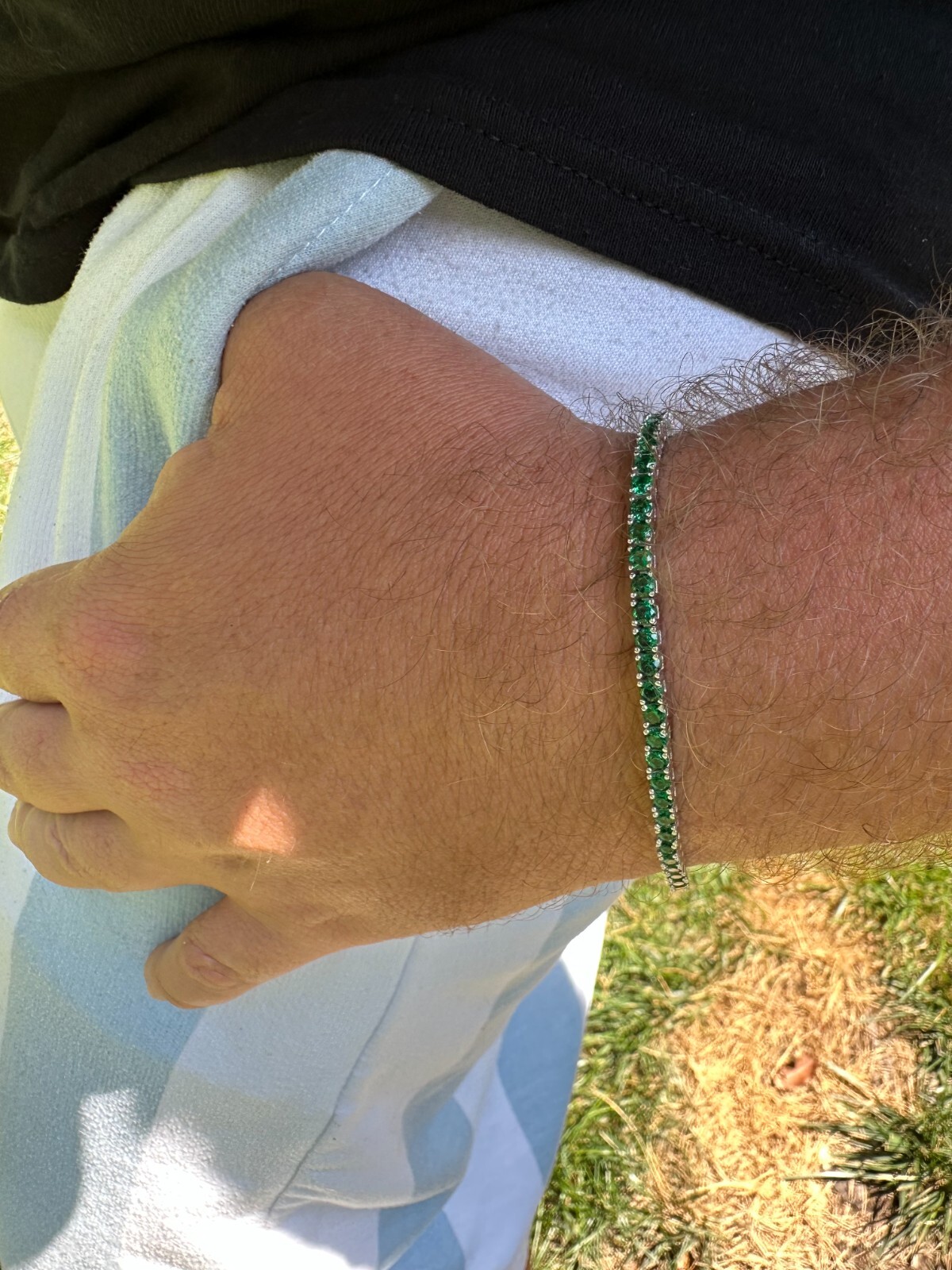 3mm Green CZ Tennis Bracelet Real Iced 925 Sterling Silver Mens Ladies 6-8.5″