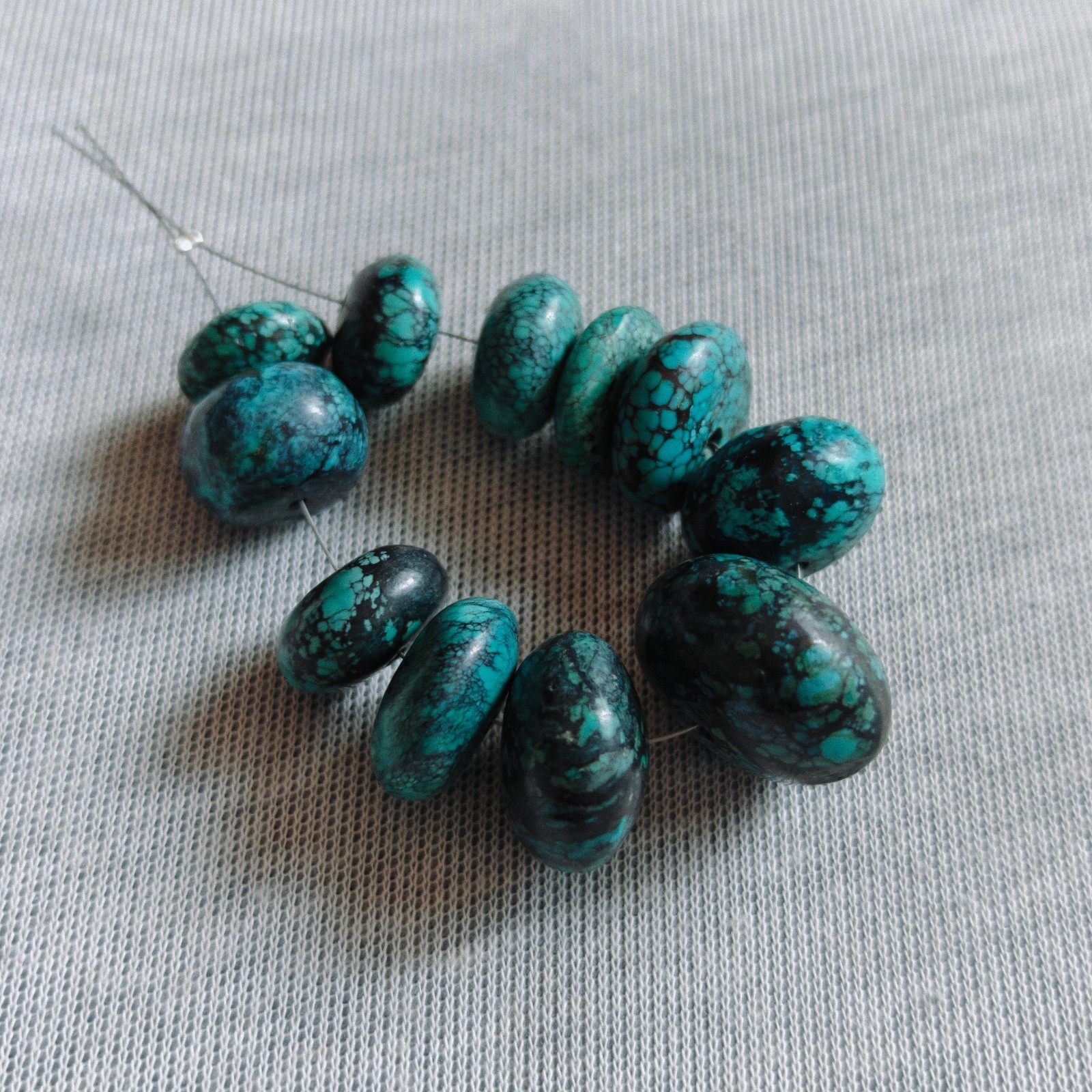 Natural Tibet Turquoise Rondelle Beads Genuine Gemstone for Jewelry Making
