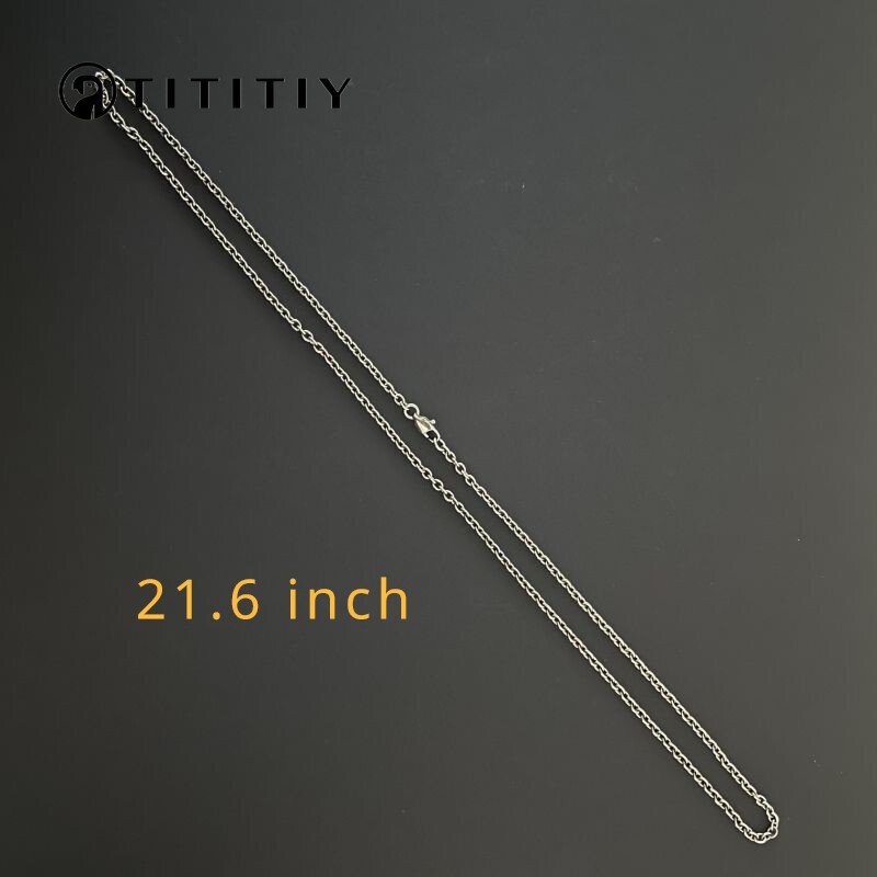 New Pure Titanium Necklace O-Chain Wide 3mm be antiallergic Easy To Match 21.6″