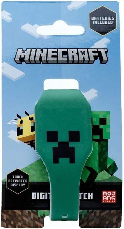 Minecraft Faces Silicone Digital Watch SET OF 2 black & GREEN FREE UK DELIVERY