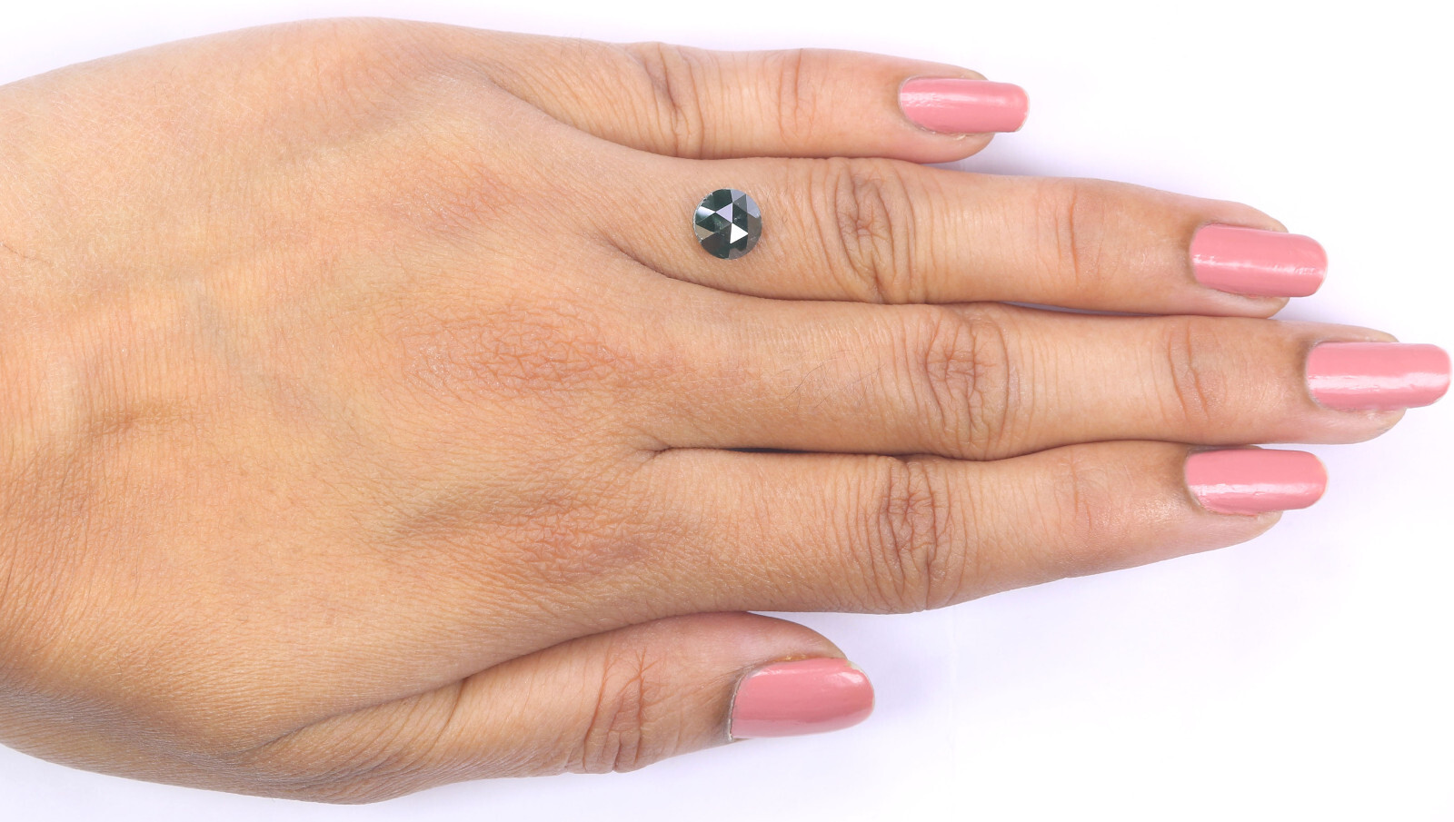 1.41 CT Natural Loose Round Rose Cut Diamond 6.90 MM Green Color Diamond KQ890