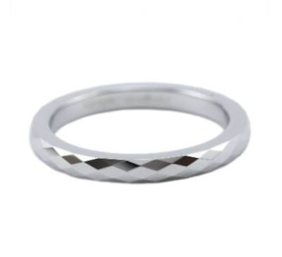 2mm Stackable Tungsten Ring Faceted Blue Gold Rose Black or Natural 4-12 in 1/4s