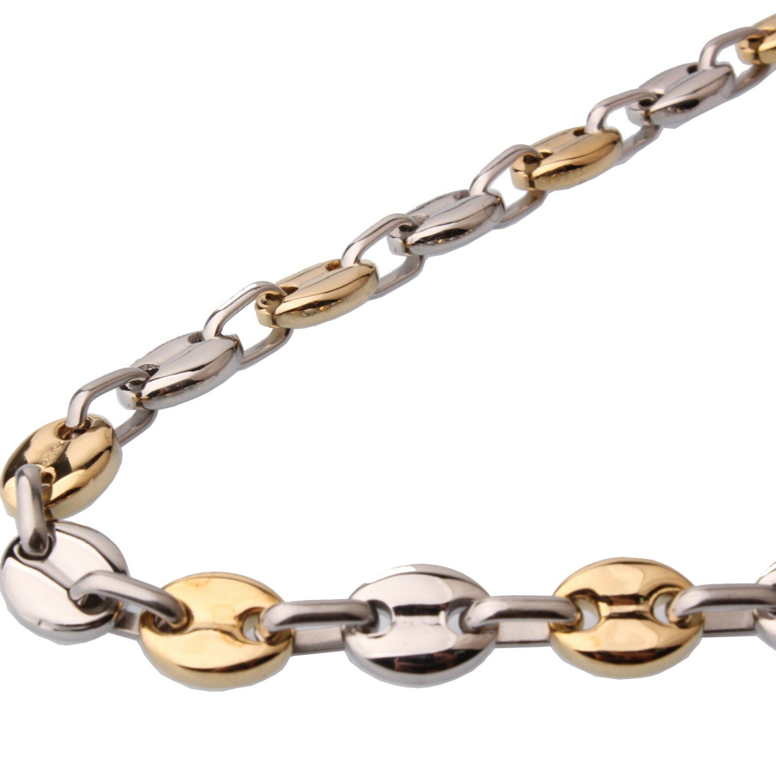 7/9/11mm Fashion Women Mens Chain 316L Stainless Steel Coffee Bead Link Necklace