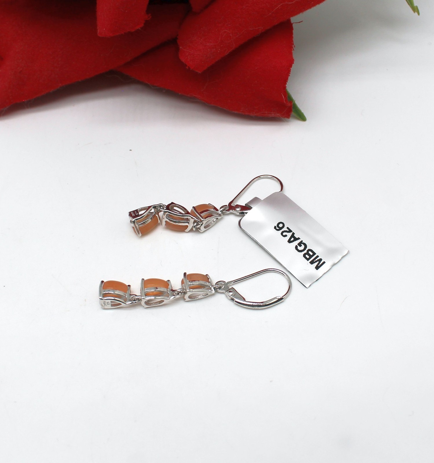 Sterling Silver Pink Gemstone NWT TGGC Pierced Earrings 2.75g Cat RESCUE