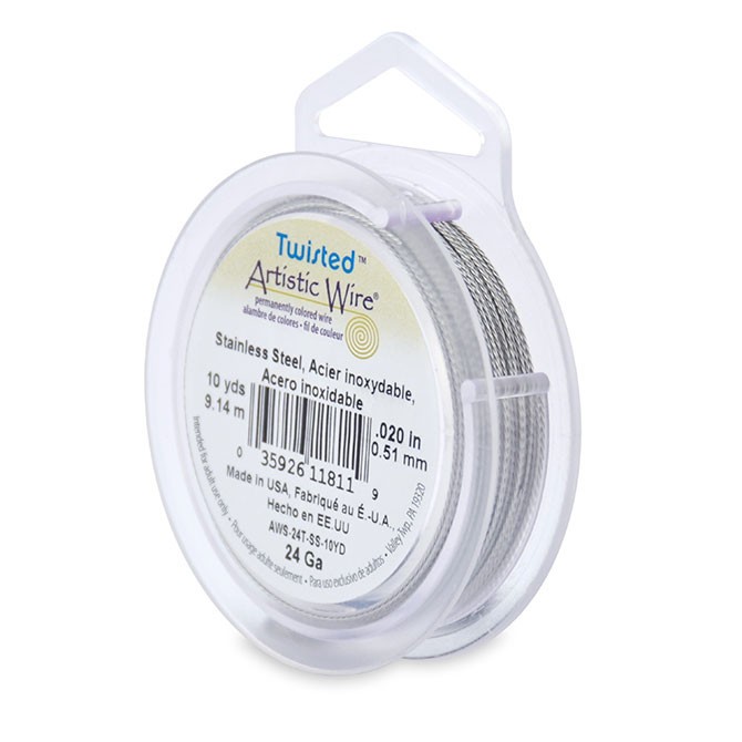 Artistic Wire Twisted 24 Gauge Stainless Steel 43230 10 Yards , 3 Strands Twist