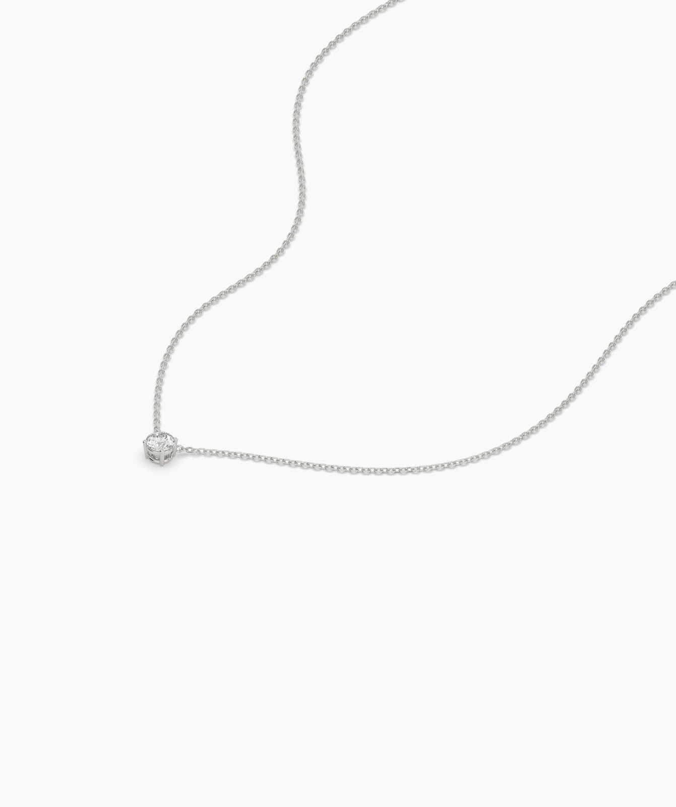 14K Gold Round Lab Grown Diamond Minimalist Solitaire Pendant Necklace For Woman
