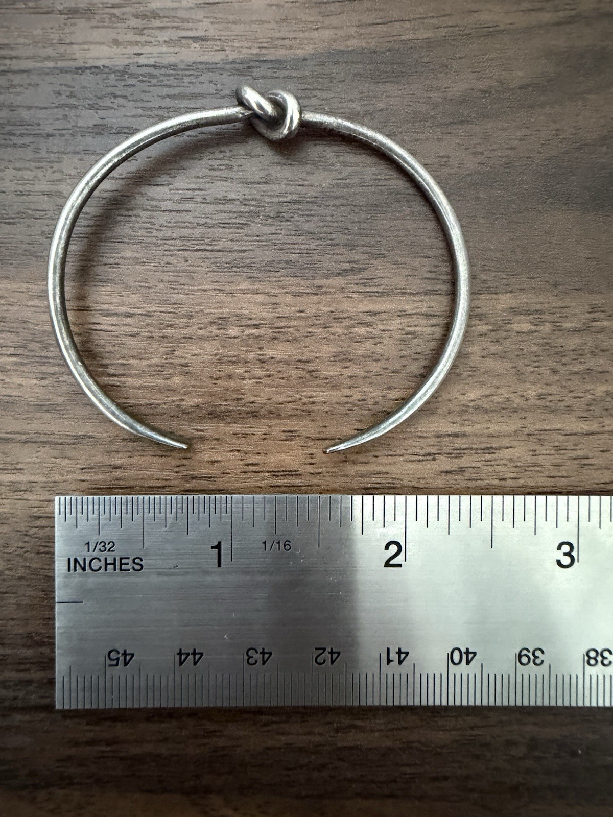 Vintage CG Creations 925 Sterling Silver Love Knot Cuff Bracelet Thailand Signed