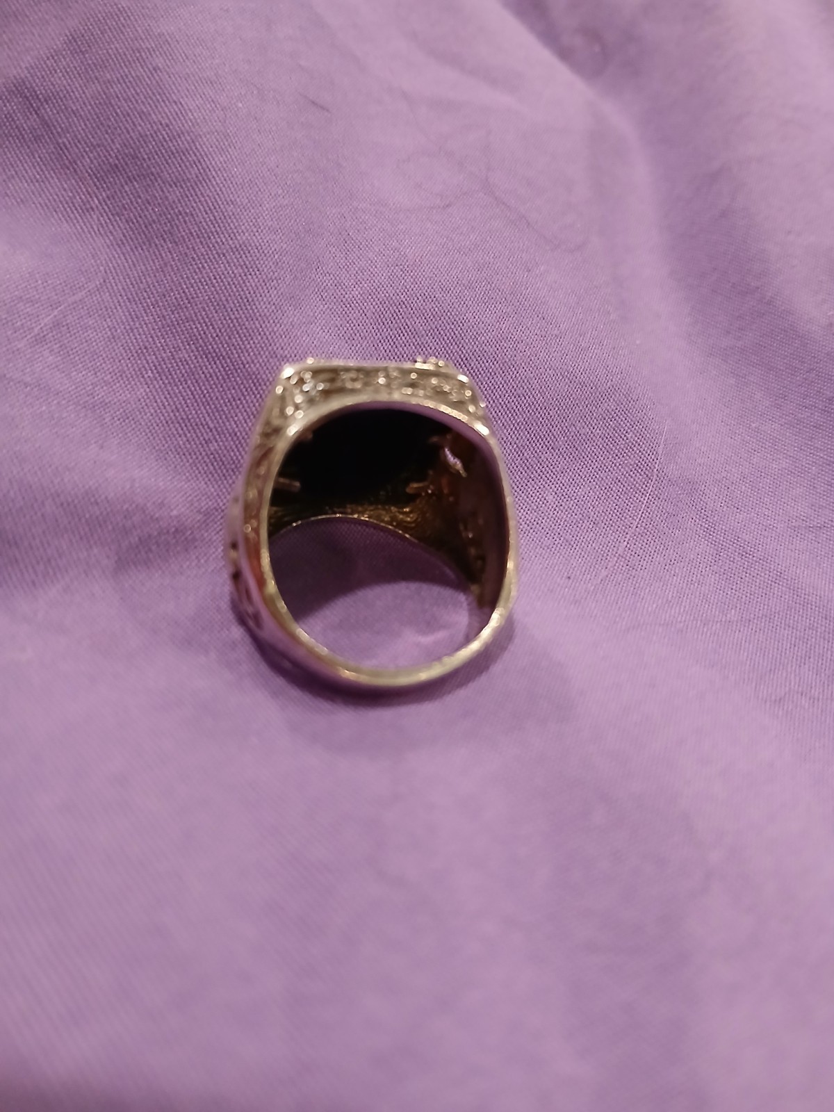 14K Yellow Gold Ring Size 8 Square Rose Gold Tone Bird/Eagle Motif