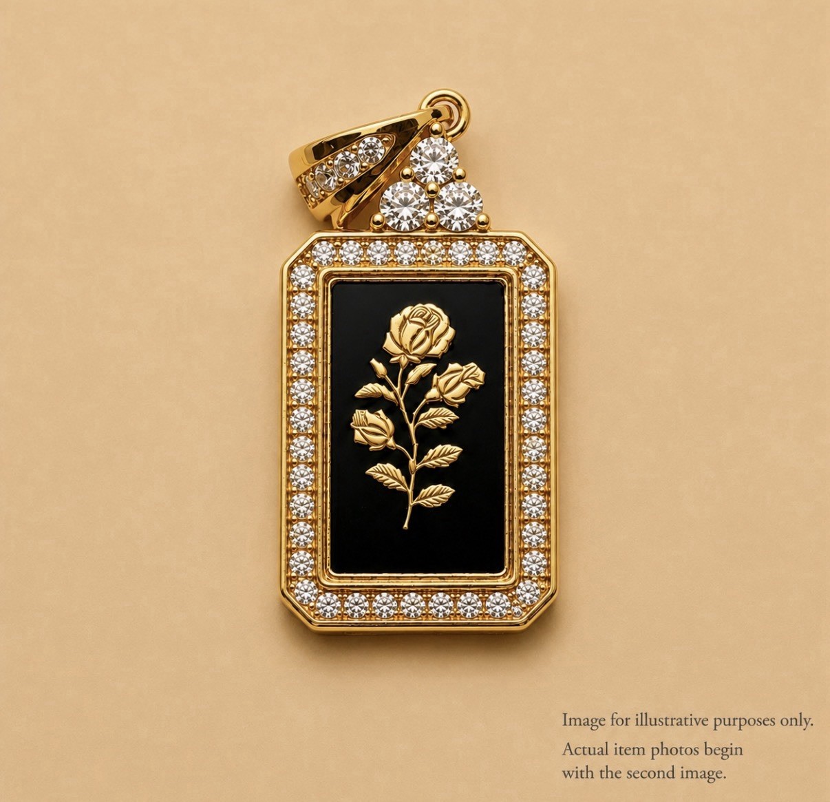 K24 PAMP Rose 1g Gold Bar Pendant Top Silver 925 CZ Unisex No Chain