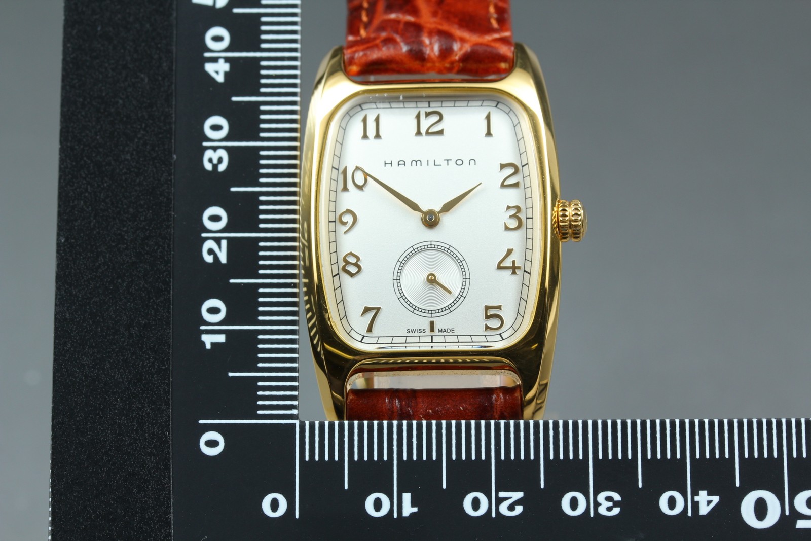 HAMILTON Boulton H134310 27mm Gold Small Second Qz Men’s Watch [Near MINT w/Box]