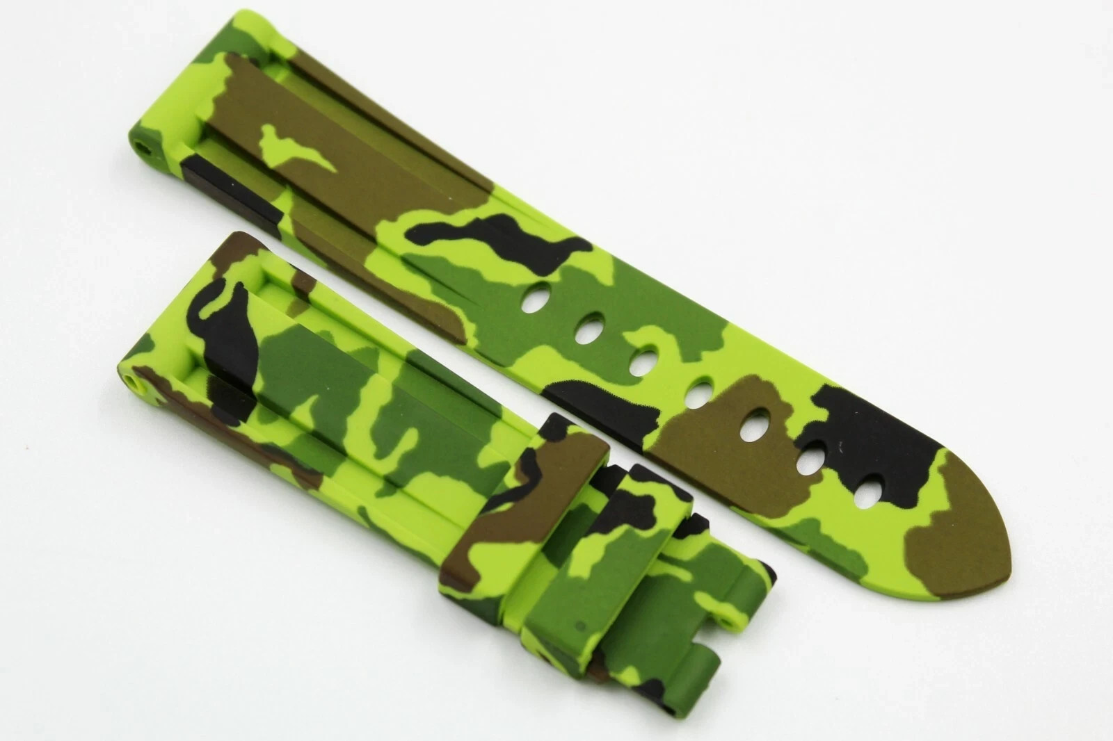 Green Camouflage Silicone TPU Strap Various Sizes Replacement Watches SOP9