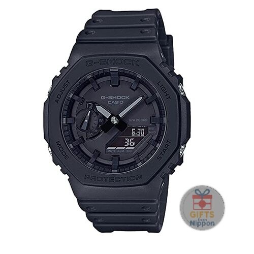 Casio G-Shock GA-2100-1A1 Carbon Core Analog-Digital Black Resin Band Watch New