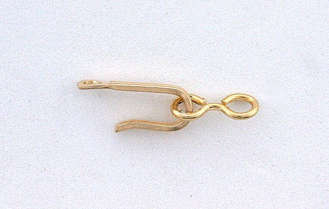 Pure Sterling Silver 14Kt Gold Vermeil Fish Hook Eye And Toggle Clasp EBS7513