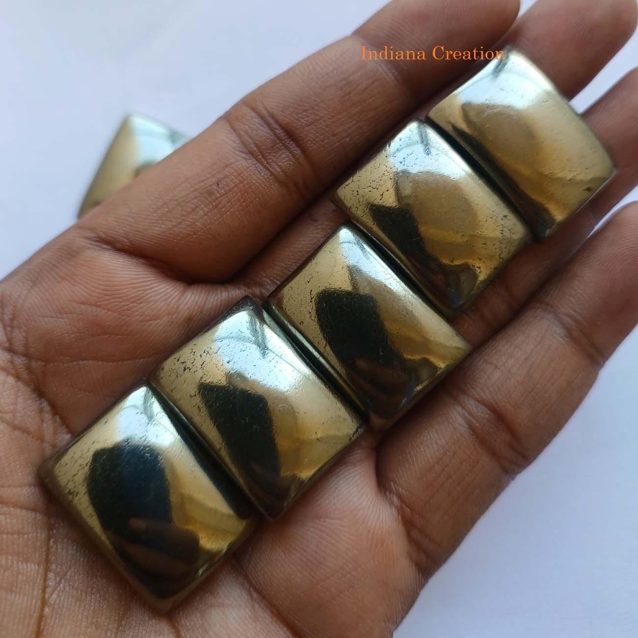 Natural Pyrite Rectangle Cabochon 6x8mm To 20x25mm Loose Gemstone